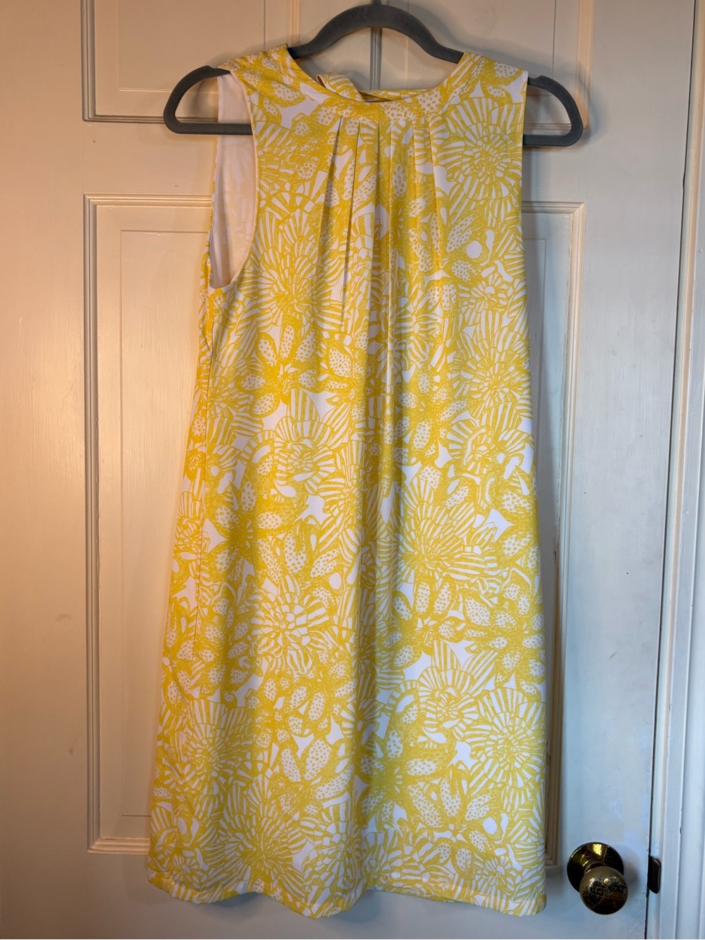 H&M Yellow and White Floral Sleeveless A-Line Dress